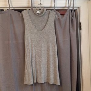Gray sleeveless choker top- perfect for going out!